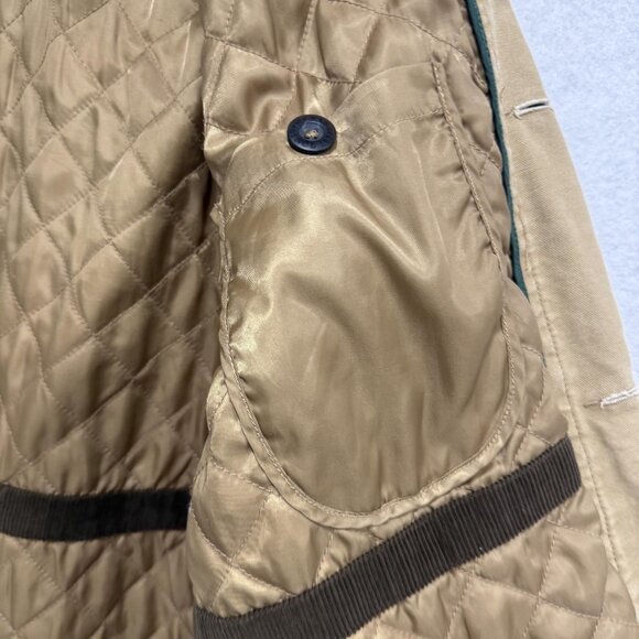 Orvis Jacket Mens Large Beige Canvas Field Coat Quilted Lined Outdoor Workwear - Picture 14 of 16